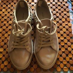 Zara pink gold sneakers with pearls sz 39 (9)